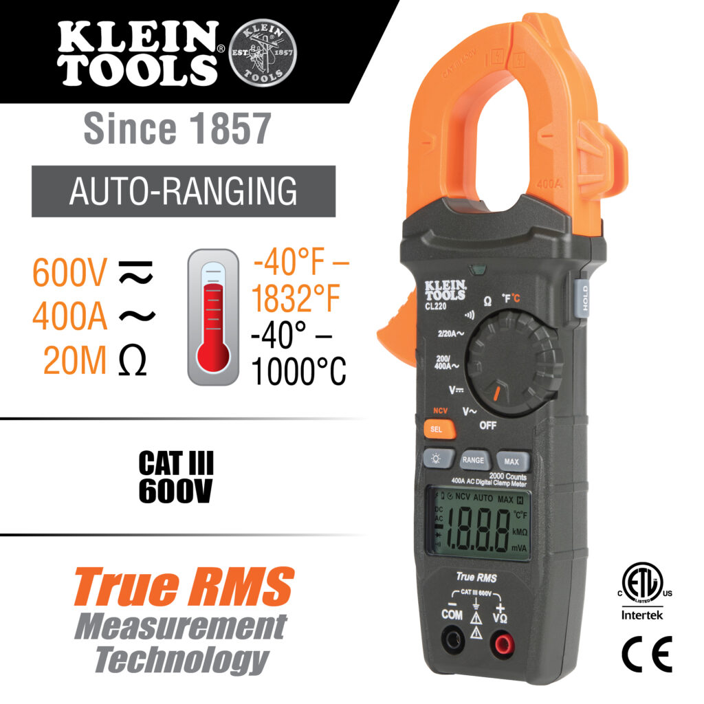 multimetro klein tools cl220, principales caracteristicas